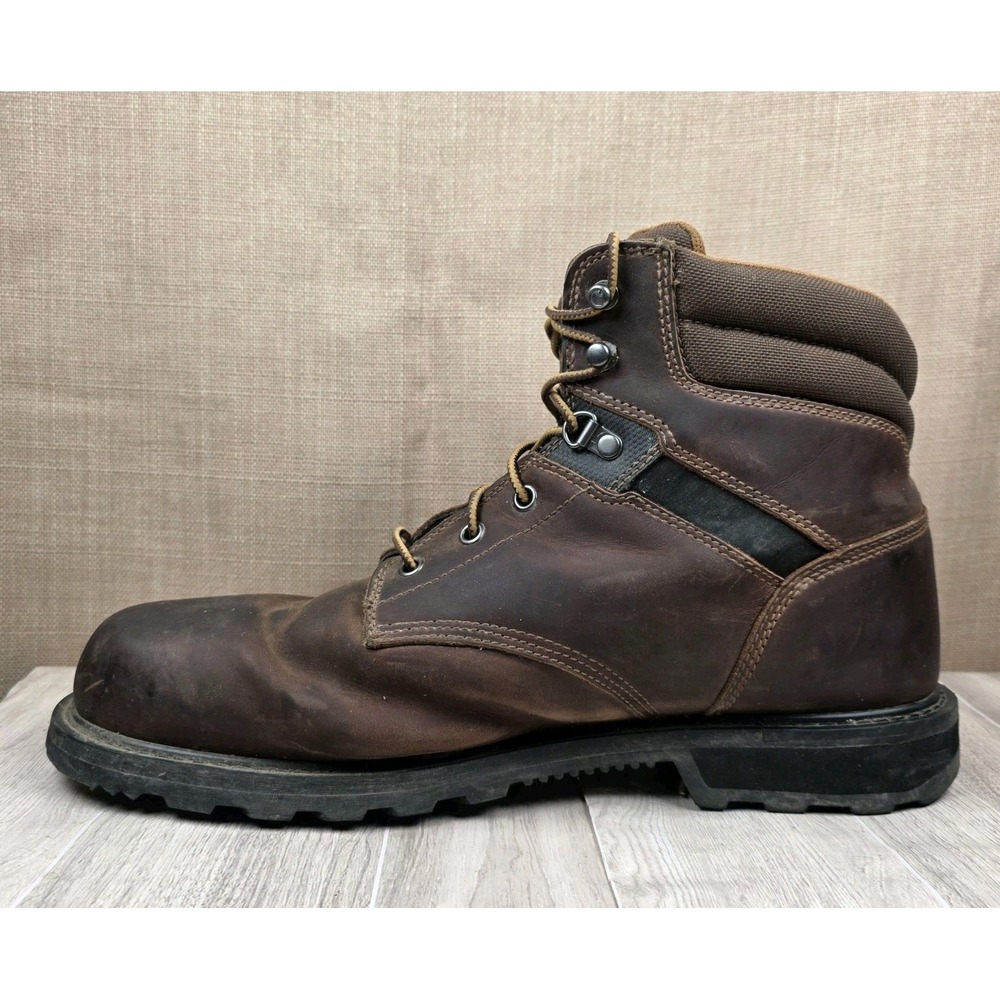 Carhartt Traditional Welt 6" Brown Leather Soft Toe Work Boots CMW6174 Mens 13W - Picture 2 of 10